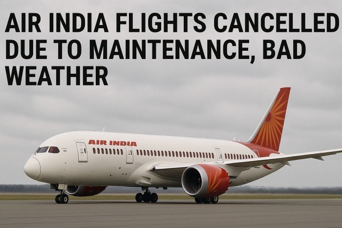 Air India Flights cancelled due to Maintenance and Bad weather