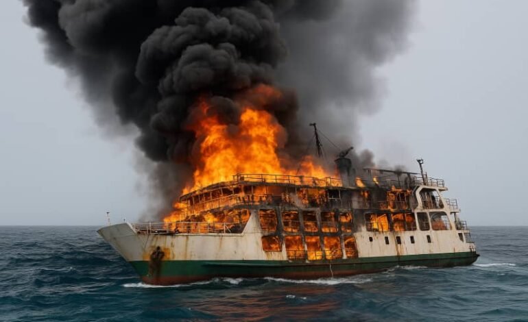 Indonesian Ferry Catches Fire at Sea, Leaving at Least 5 Dead