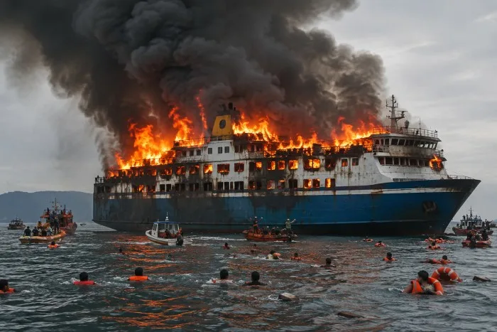 Fire Engulfs Indonesian Ferry Carrying 271 People