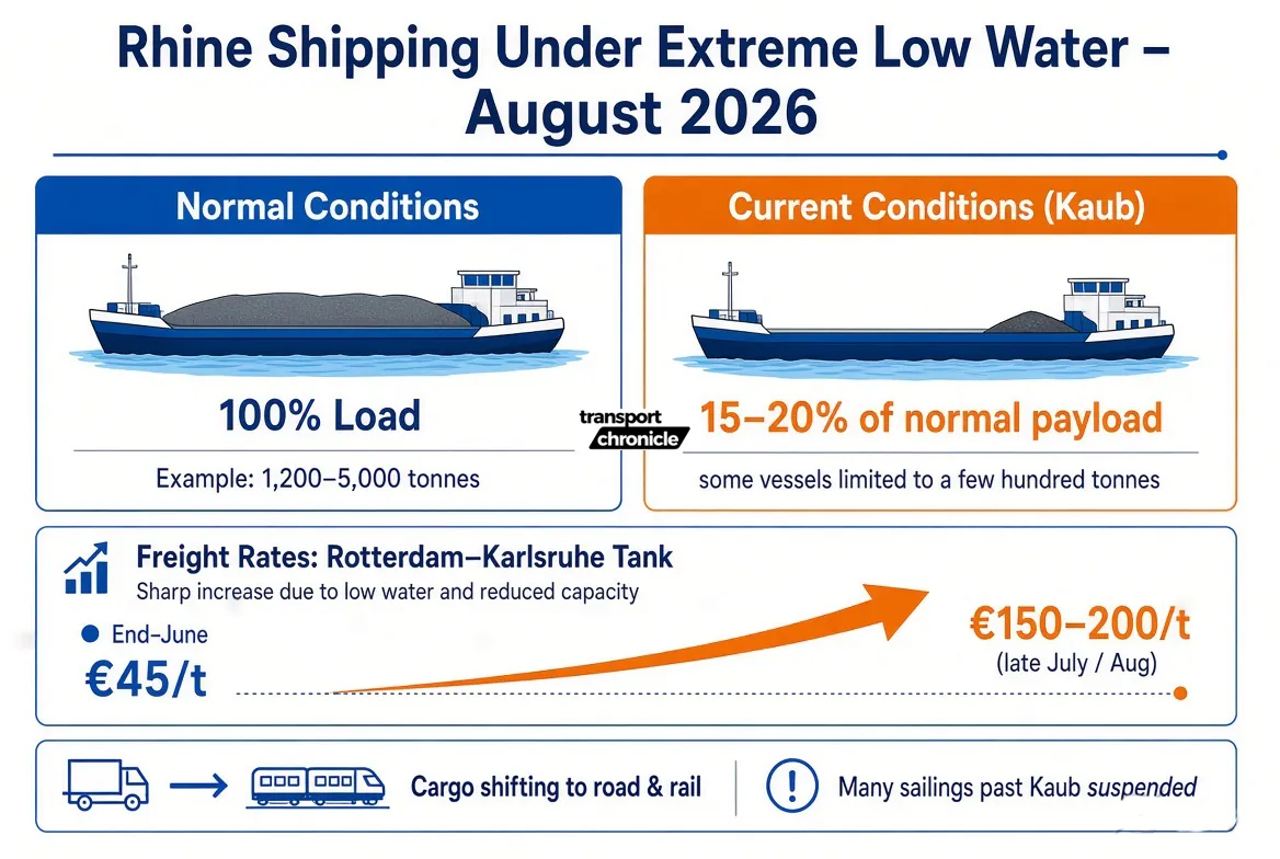 Shipping condition the Rhine River Aug-2026